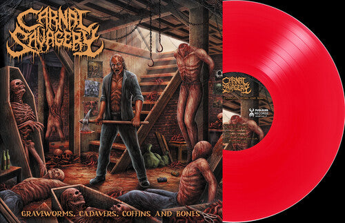 Salvaje Carnal - Gusanos de tumba, Cadáveres, Ataúdes y Huesos - Rojo Sangre Claro (Vinilo)