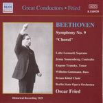 the album cover for Oskar Fried - Symphony No.9: 'Choral'