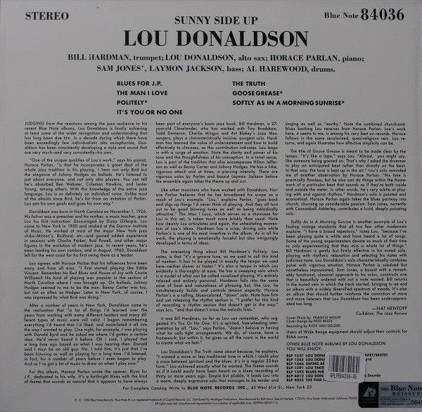 Lou Donaldson : Sunny Side Up (2x12", Album, Ltd, RE, 180)