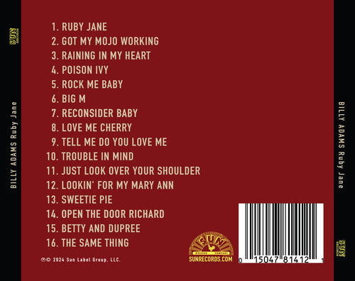 Billy Adams - Sun Records Originals: Ruby Jane (CD)