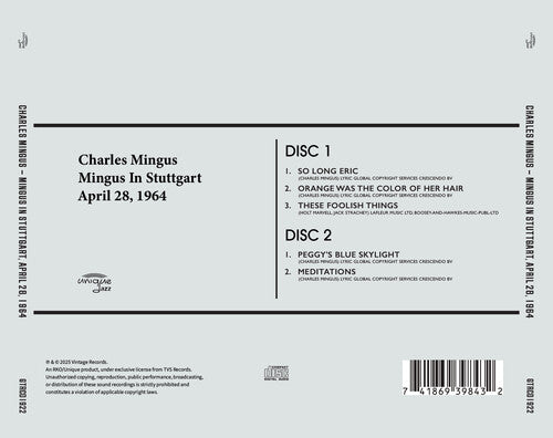 Charles Mingus - Mingus In Stuttgart, April 28, 1964 (CD)
