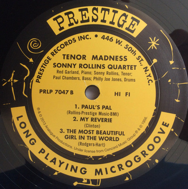 Sonny Rollins Quartet : Tenor Madness (LP, Album, Mono, Ltd, RE, 200)