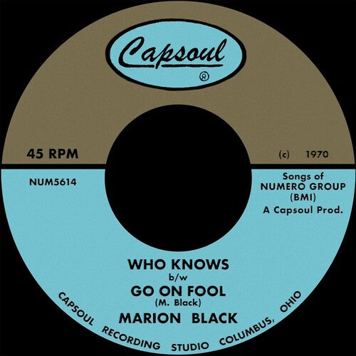 Marion Black - Go on Fool B/W Who Knows. (Vinyl)