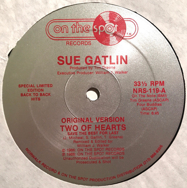 Illusion (7) / Sue Gatlin : Illusion / Two Of Hearts (12", EP, Ltd)