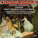 the album cover for Rosina Lhevinne - Chopin: Piano Concerto No 1 Schumann: Overture
