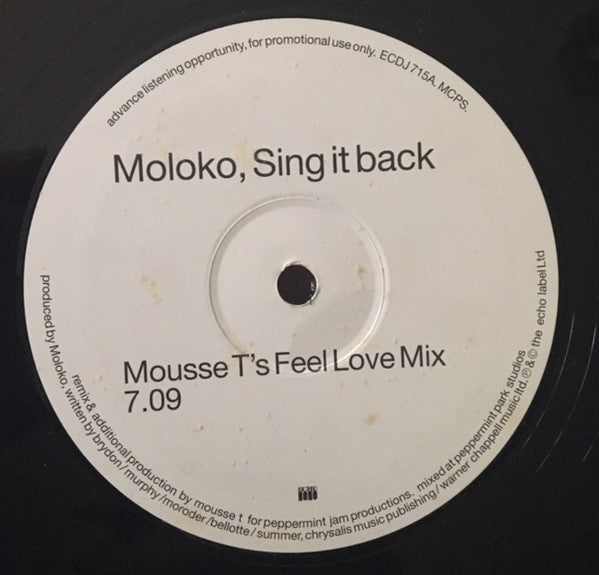 Moloko : Sing It Back (12", Promo)