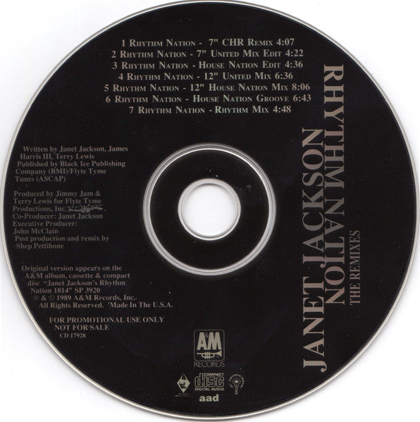 Janet Jackson : Rhythm Nation (The Remixes) (CD, Single, Promo)