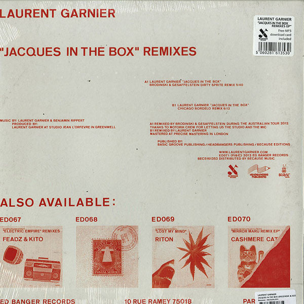 Laurent Garnier : Jacques In The Box Remixes (12")