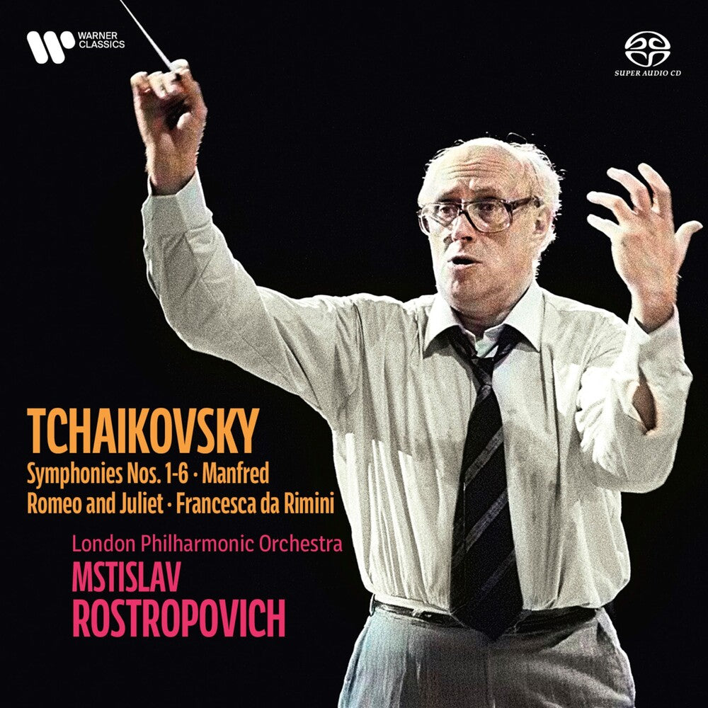 the album cover for Mstislav Rostropovich/ Lpo - Tchaikovsky: Symphonies 1-6 Manfred