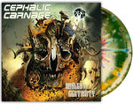 the album cover for Cephalic Carnage - Misled By Certainty [Tri-Color Merge with Splatter]