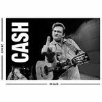 Johnny Cash Middle Finger San Quentin Poster - 36" x 24"