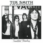 the album cover for Smith, Tuk & the Restless Hearts - Troubled Paradise - Transparent Blue Vinyl