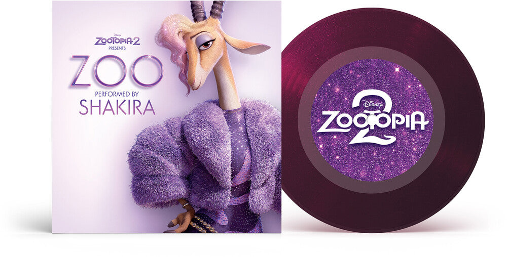the album cover for Shakira (Cvnl) (Purp) (Glt) - Zoo (From Zootopia 2) - O.S.T. [Clear Vinyl] (Purp) (Glt)