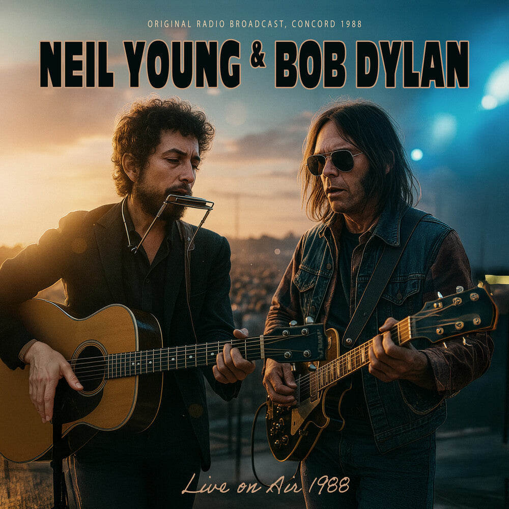 the album cover for Bob Dylan/ Young,Neil - Live On Air 1988 - Brown (Brwn) [Colored Vinyl]
