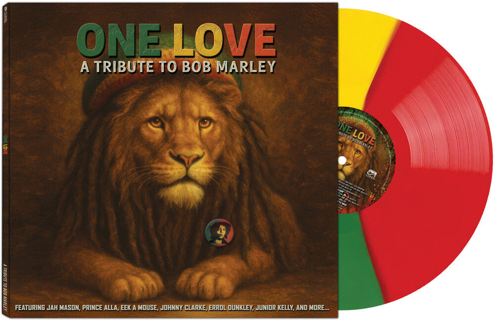 the album cover for Various Artists - One Love - A Tribute To Bob Marley [Red/Green/Yellow Split LP]