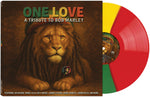 the album cover for Various Artists - One Love - A Tribute To Bob Marley [Red/Green/Yellow Split LP]