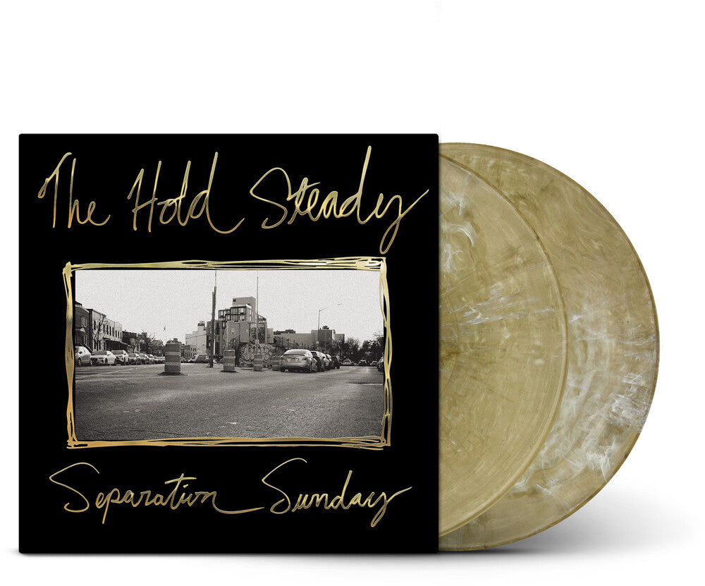 the album cover for The Hold Steady - Separation Sunday - 20 Year Anniversary Edition [Indie Exclusive Gold Swirl LP]
