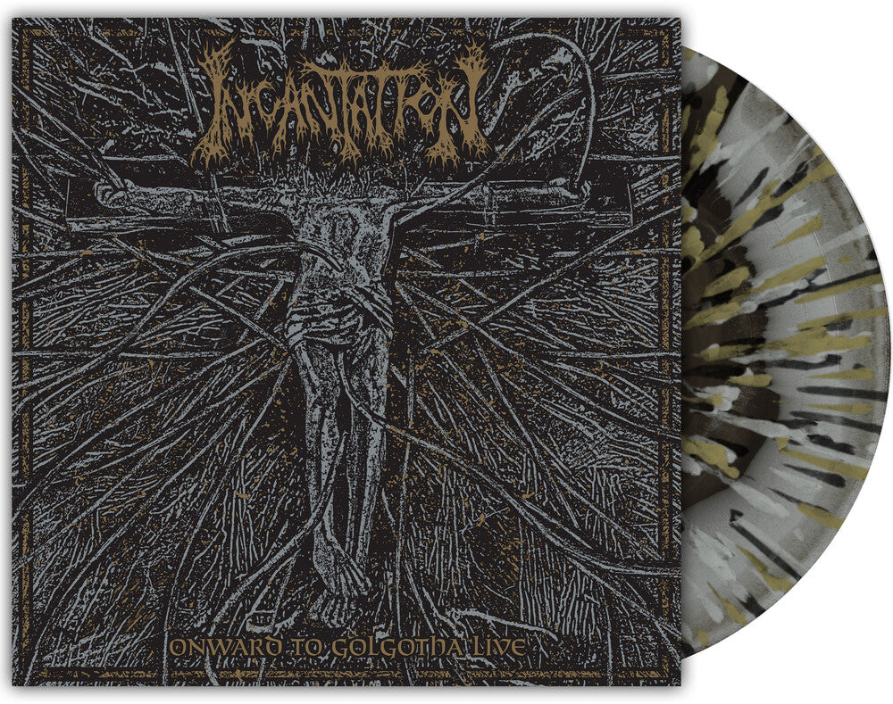 the album cover for Incantation - Onward To Golgotha Live -[Merge with Splatter LP]
