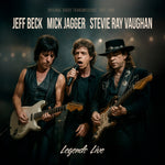 the album cover for Jeff Beck/ Jagger,Mick / Vaughan,Stevie Ray - Legends Live [Clear Vinyl]
