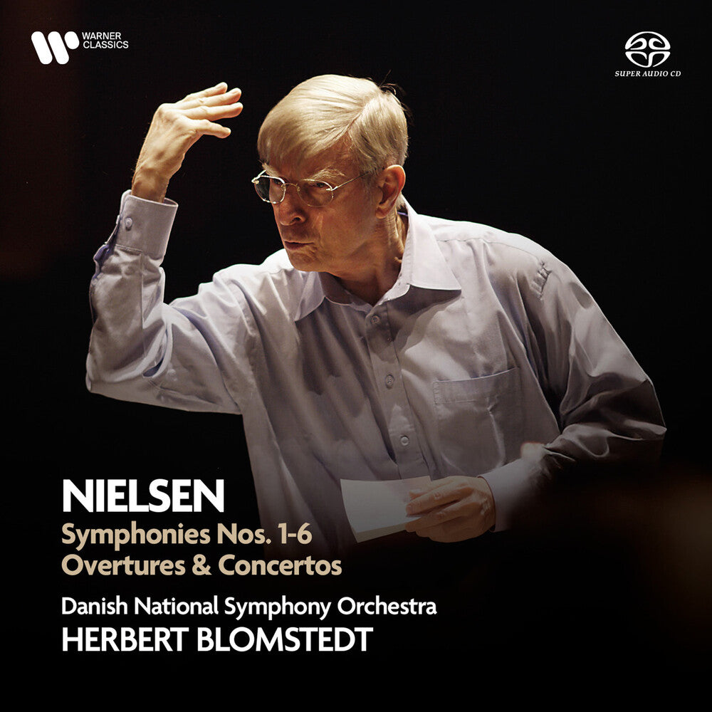 the album cover for Herbert Blomstedt/ Danish National Symphony - Nielsen: Symphonies, Overtures & Concertos
