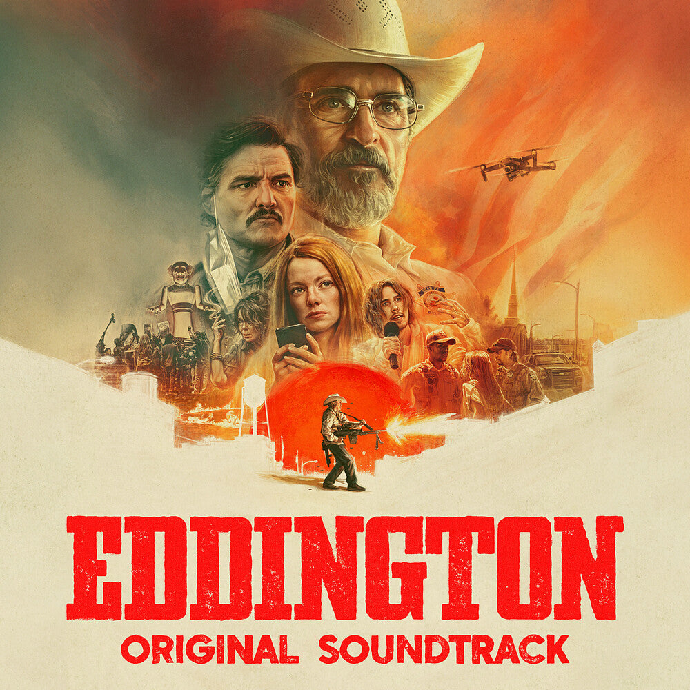 the album cover for Daniel Pemberton/ Krlic,Bobby (Blue) (Colv) (Red) - Eddington - O.S.T. (Blue) [Colored Vinyl] (Red)