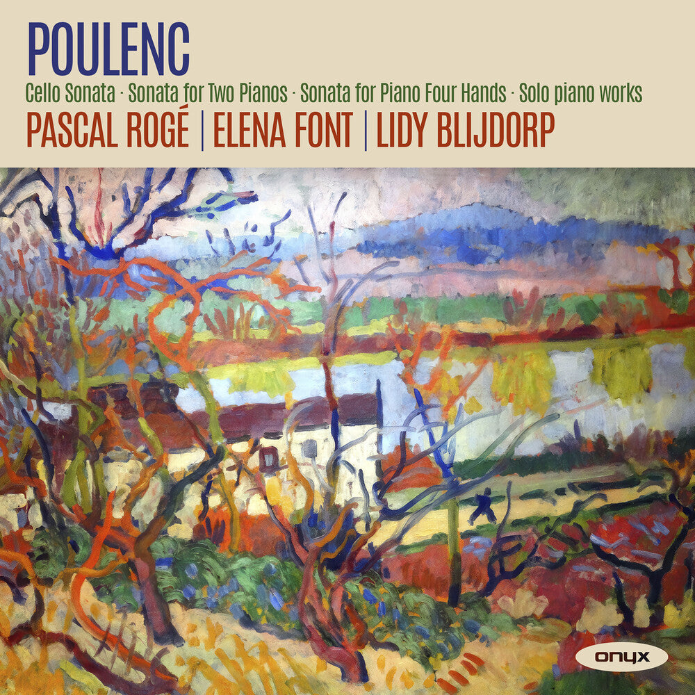 the album cover for Pascal Roge/ Font,Elena / Blijdorp,Lidy - Poulenc: Cello Sonata, Sonata For Two Pianos