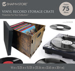 Snap-N-Store - Wood Vinyl Storage Crate (12") - Brown