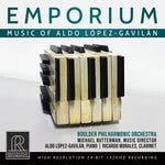 the album cover for Boulder Philharmonic Orchestra - Emporium - Music Of Aldo Lopez-Gavilan