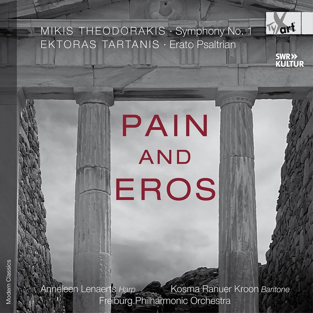 the album cover for Anneleen Lenaerts - Pain & Eros - Orchl Works By Theodorakis & Tartani