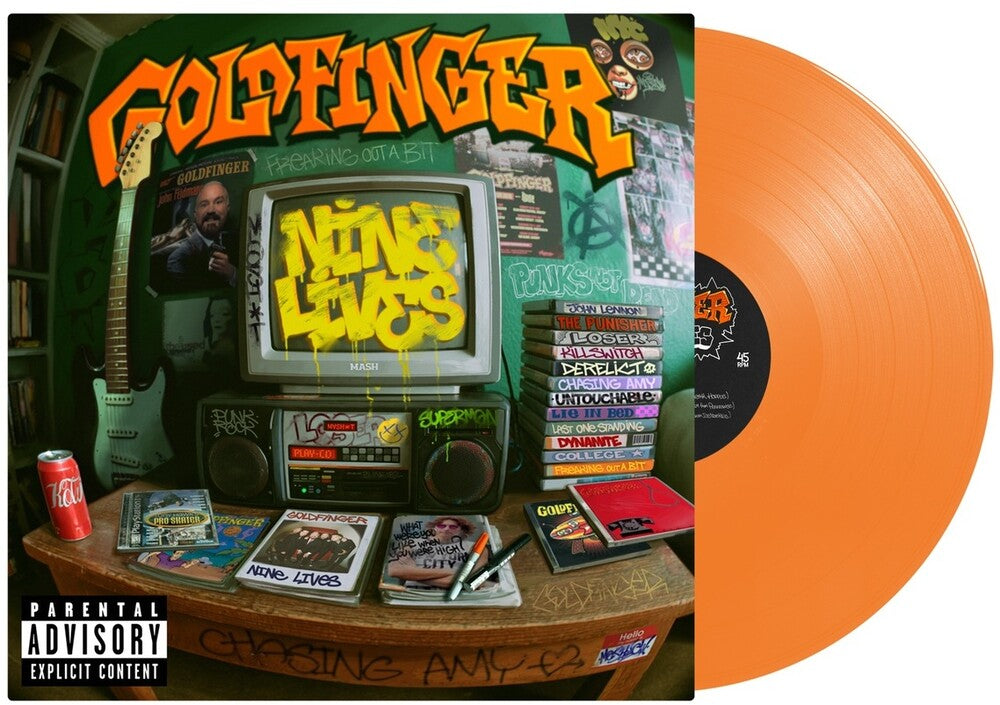 the album cover for Goldfinger - Nine Lives [Indie Exclusive Transparent Orange]