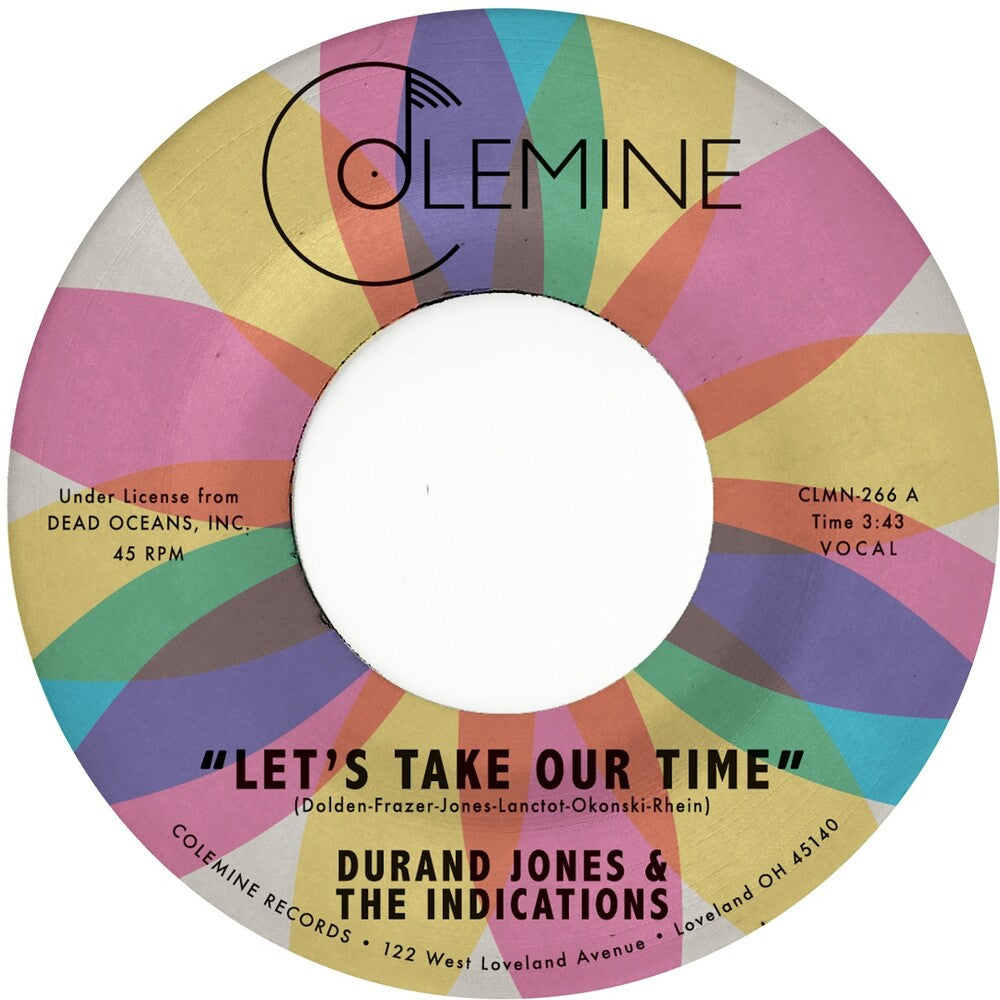 the album cover for Durand Jones& The Indications - Let's Take Our Time / Flower Moon