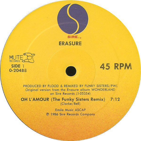 Erasure : Oh L'Amour (12", Maxi)