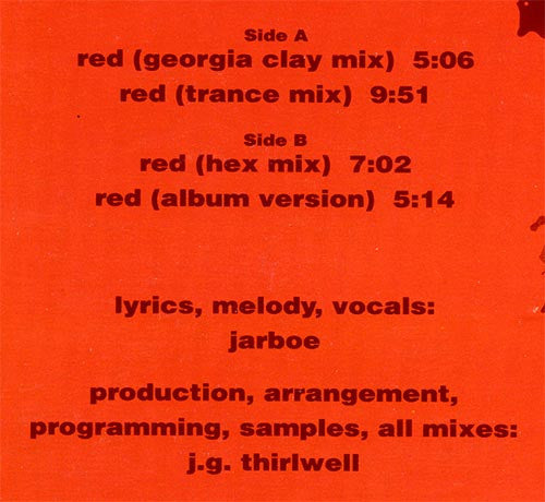 Jarboe : Red (12", Red)