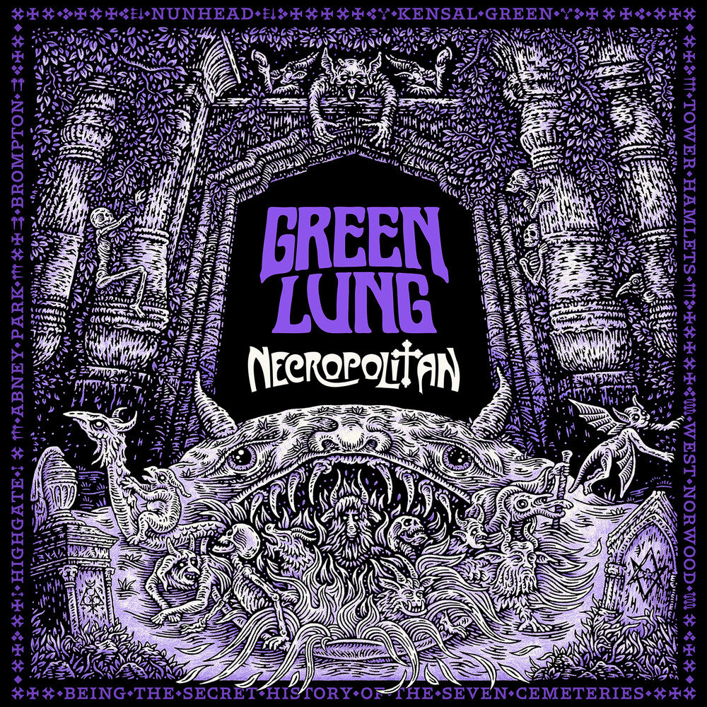 the album cover for Green Lung - Necropolitan [Colored Vinyl] (Gate) (Purp) (Uk)