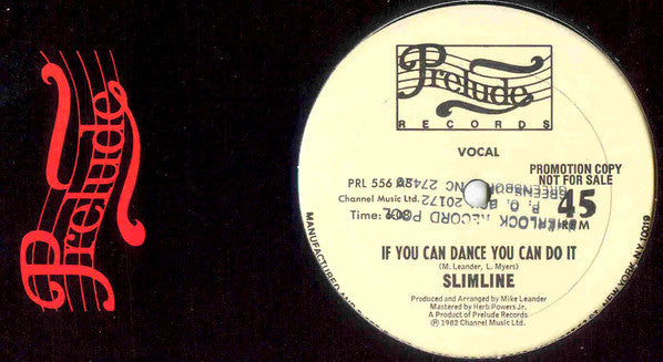 Slimline : If You Can Dance You Can Do It (12", Promo)