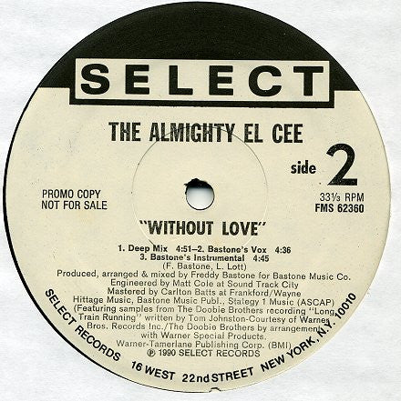 The Almighty El Cee* : Without Love (12", Promo)