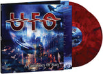 the album cover for UFO - A Conspiracy Of Stars [Red / Black Marble]