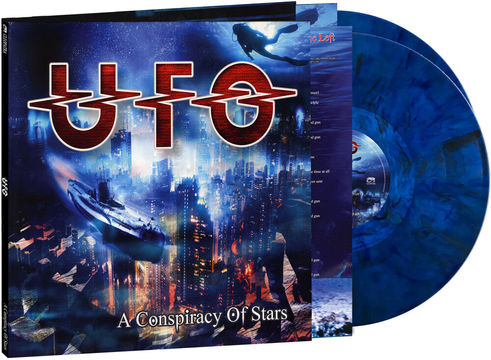 the album cover for UFO - A Conspiracy Of Stars [Blue / Black Marble]