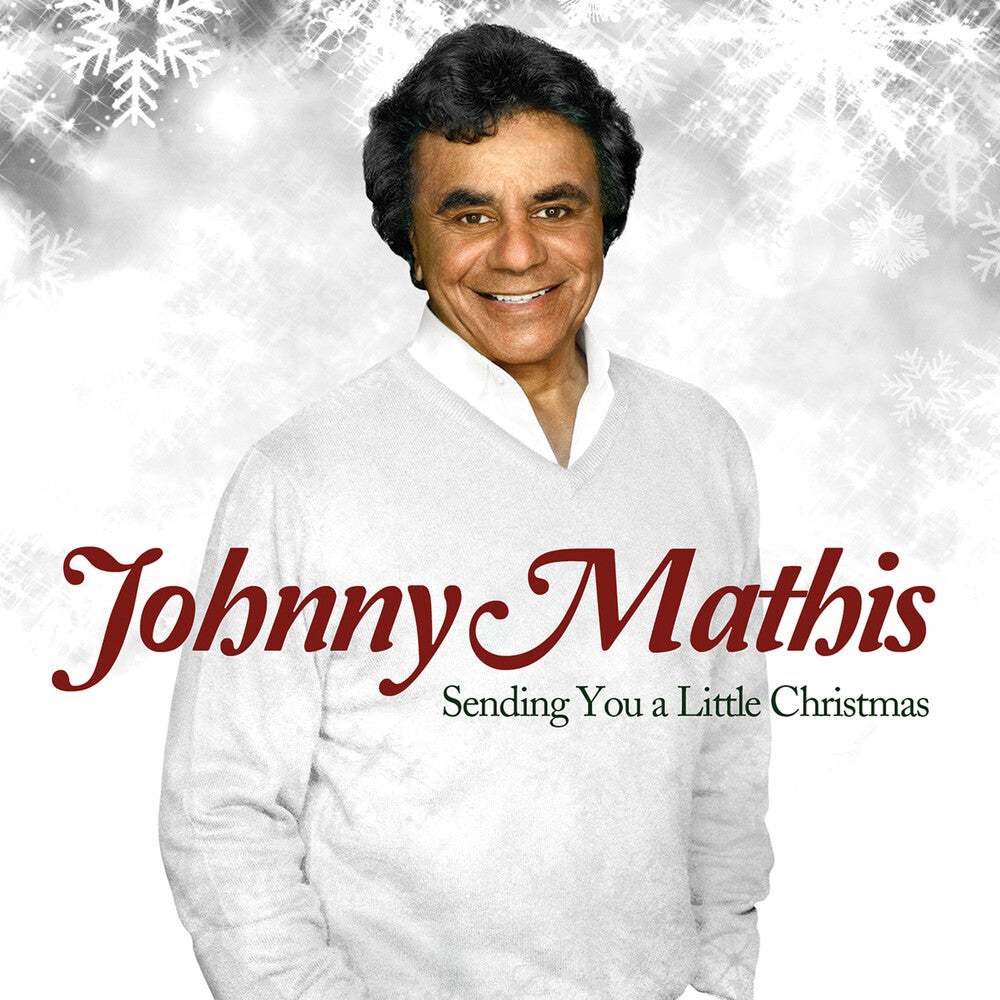 the album cover for Johnny Mathis - Sending You A Little Christmas [Colored Vinyl] [Limited Edition] (Wht)