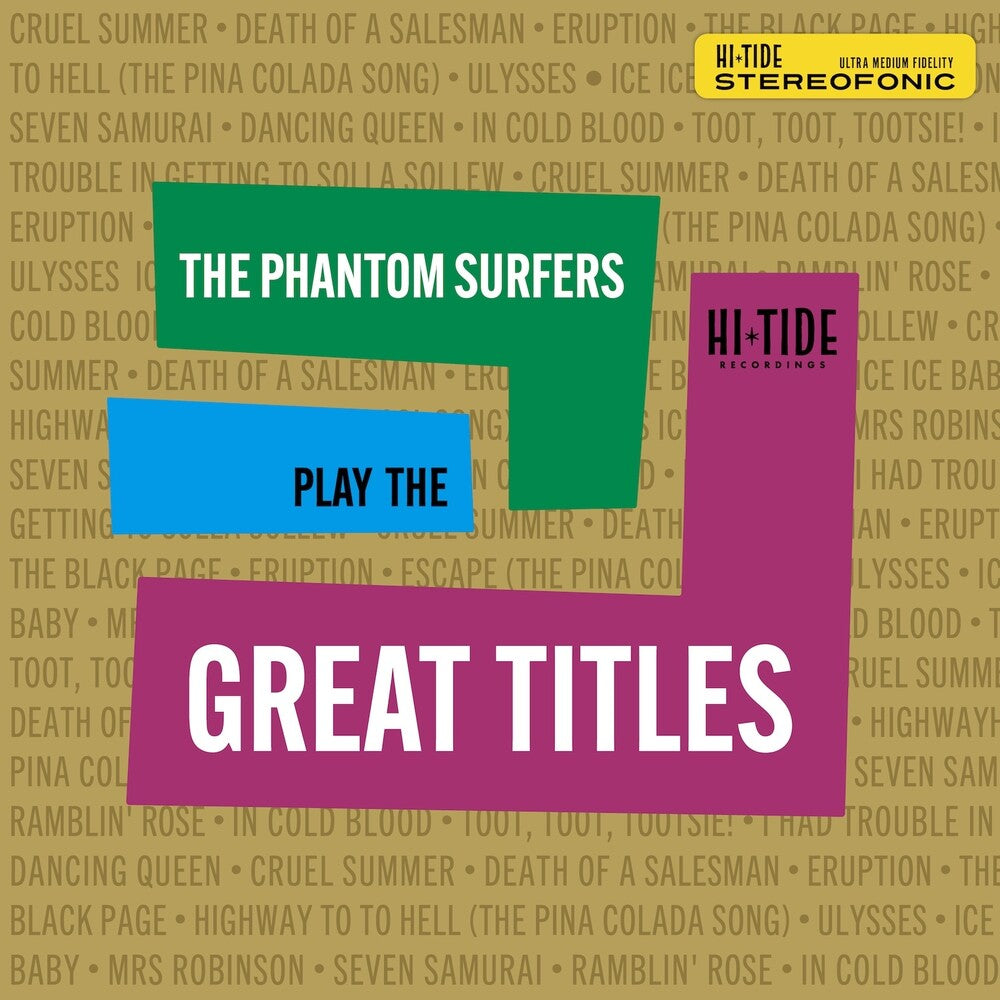 the album cover for Phantom Surfers - Play The Great Titles [Clear Vinyl] (Grn) [Limited Edition]