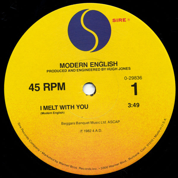 Modern English : I Melt With You (12", Maxi, All)