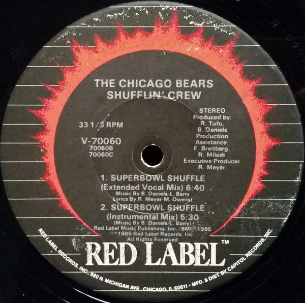 The Chicago Bears Shufflin' Crew : The Super Bowl Shuffle (12")