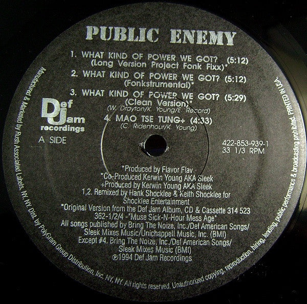 Public Enemy : What Kind Of Power We Got? (12")