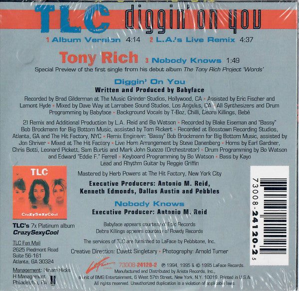 TLC : Diggin' On You (CD, Single, Car)