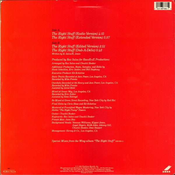 Vanessa Williams : The Right Stuff (12", Single)