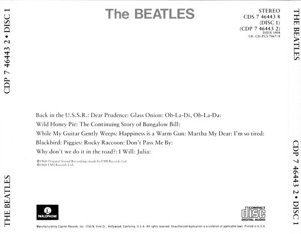 The Beatles : The Beatles (2xCD, Album, Num, RE, Jax)