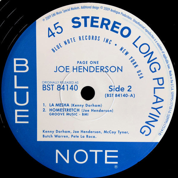 Joe Henderson : Page One (2x12", Album, Ltd, RE)