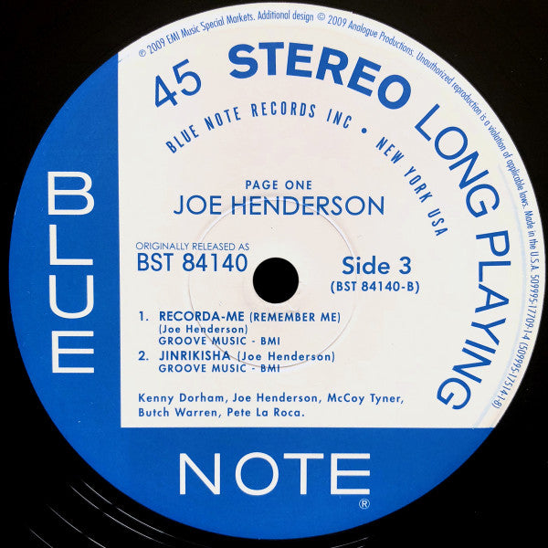 Joe Henderson : Page One (2x12", Album, Ltd, RE)