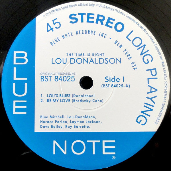 Lou Donaldson : The Time Is Right (2x12", Album, Ltd, Num, RE, 180)