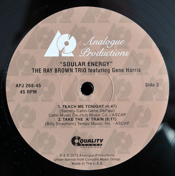 The Ray Brown Trio* Featuring Gene Harris : Soular Energy (2xLP, Ltd, RE, RM, 200)